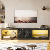 Kruszewski 80" TV Stand for 85", TV Stand with LED Lights & Two Storage Cabinets