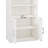 2 Doors Bookshelf With USB Port 3 Adjustable And 3 Fixed Shelves Bookcase Side Cabinet Storage Shelves In White