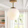Luminaire sphère suspendu 1 lumières simple Cournoyer