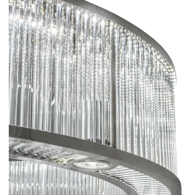 Marquee 5 - Light Dimmable LED Drum Chandelier, Sliver