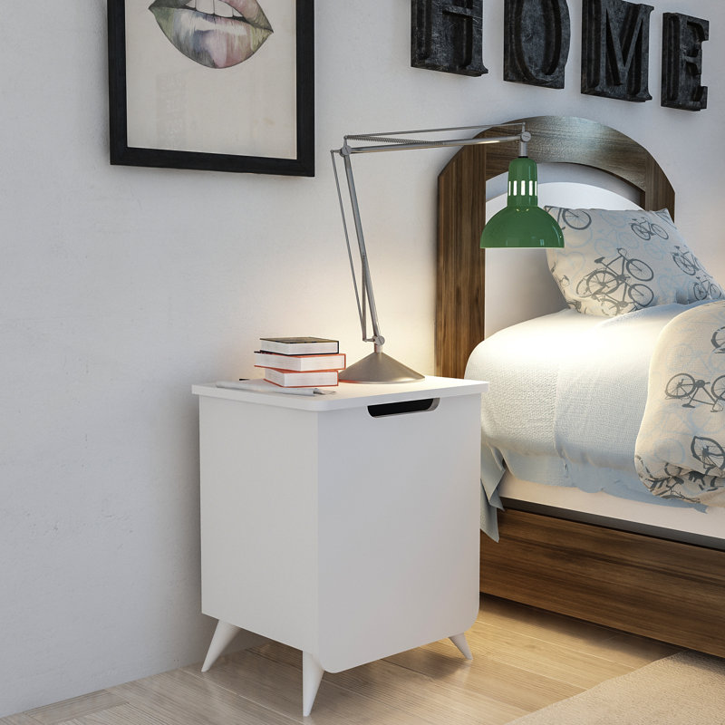 Yusuf 49cm W Manufactured Wood Bedside Table