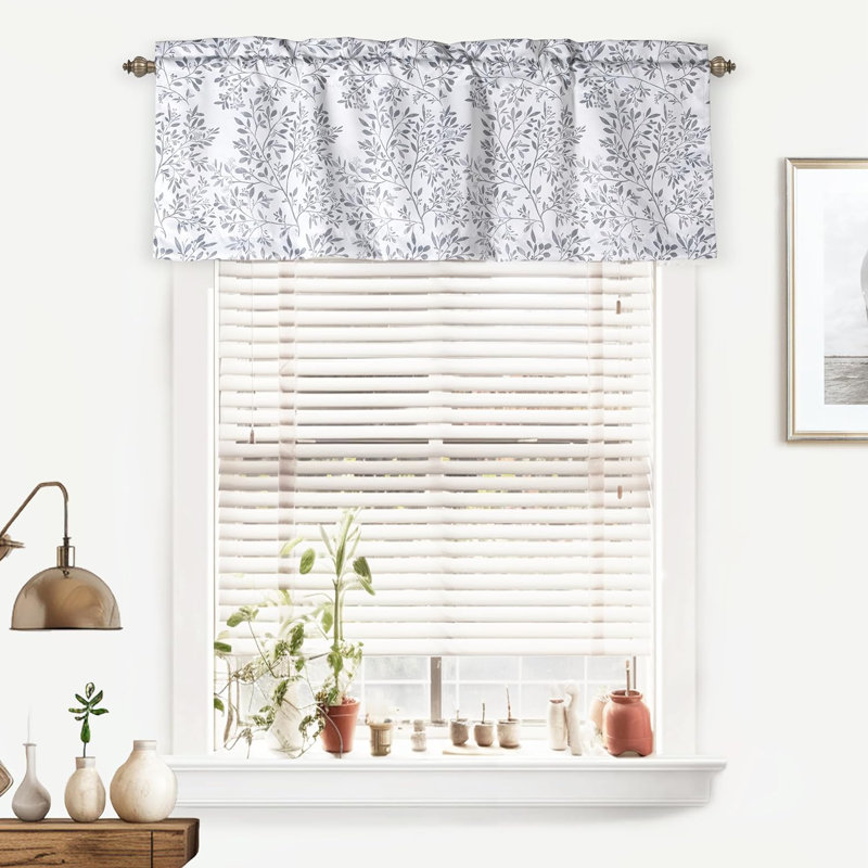 Darby Floral Tailored 52'' W Window Valance in