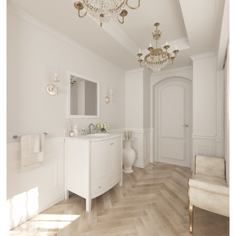Ensemble de meuble-lavabo simple 32 po Augustin, Blanc, Blanc; gris