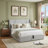 41.7" Velvet Curved Wingback Queen Bed Frame with Hydraulic Lift, No Box Spring Needed, Gray-652613401-646257343