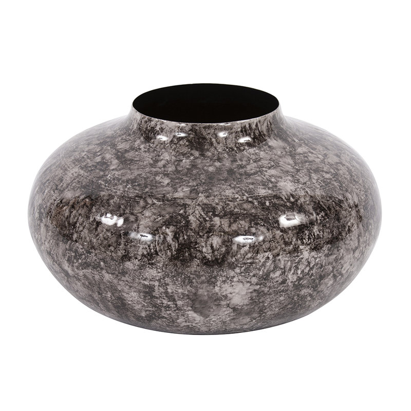 Marbled Aluminum Metal Table Vase