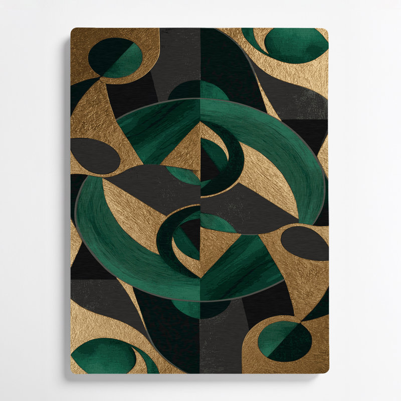 Abstract Shapes 28 Grey Metal Wall Art, 11" H x 14" W