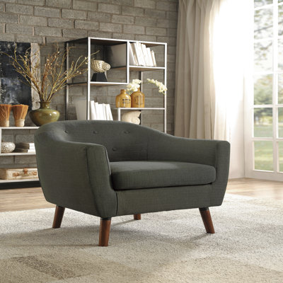 Chaise d'appoint - Chaise de salon en tissu massif rembourrée avec des pieds en tissu gris