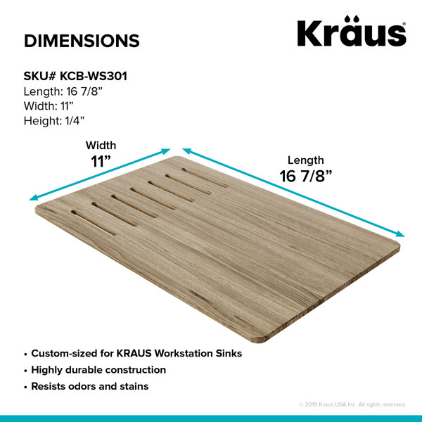 Kraus Kore 16.75-in L x 12-in W Wood Cutting Board in the Cutting Boards  department at