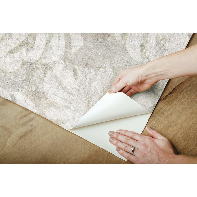 Papiers peints et adhésifs Jungle Leaf, Blanc / taupe