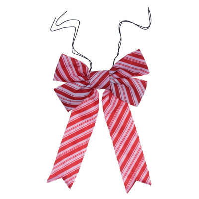 Charlton Home® 12" x 15" Red-White Nylon Outdoor Christmas Bow UV