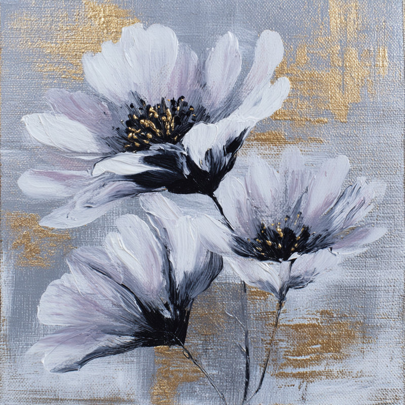 Art mural blanc sur toile orné de fleurs blanches, 12 po x l 12 po x P 1 po