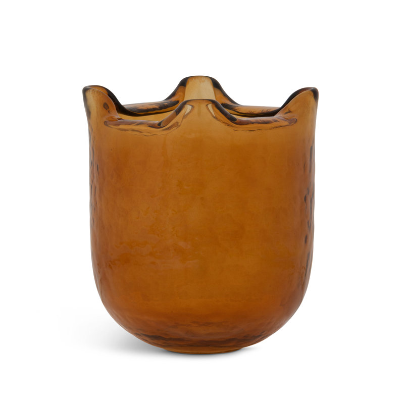 Fold Vase, Large, Amber, Small, Amber