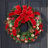 26" Red and Gold Holiday Wreath with Ornaments and Pine Cones
