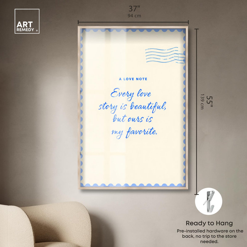 «Our Beautiful Tale Shadowbox Print» par Art Remedy, H 55 po x l 37 po, Crème, crème