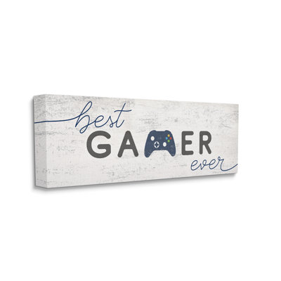 «Best Gamer Ever», art graphique sur toile bleu surdimensionné par Daphne Polselli
