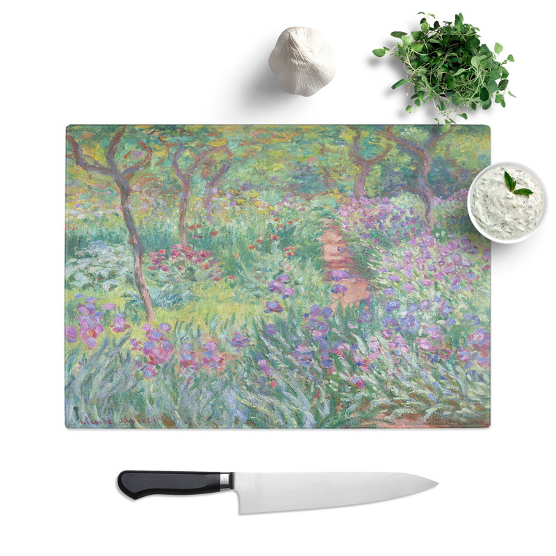 Garden in Giverny by Claude Monet Chopping Board, 0.4cm H x 20cm W x 28.5cm L