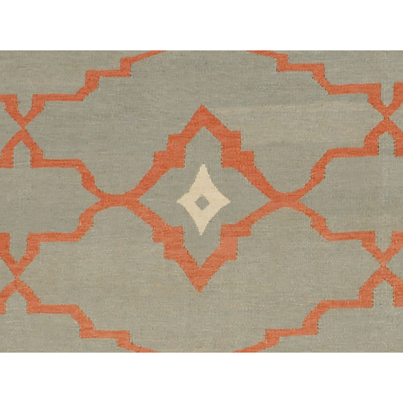 Geometric Area Rug in Gray/Orange