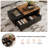Extendable Coffee Table With 2 Storage Drawers, Dual-Tone Center Table With Sliding Tabletop-1353149499