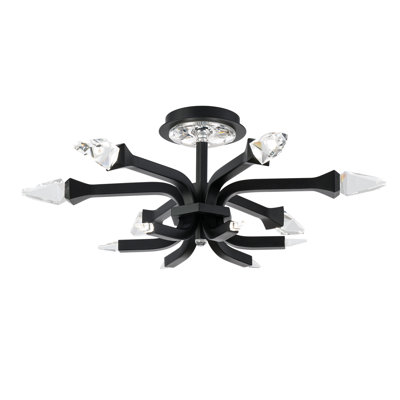 Plumeria 6 Light Crystal LED Semi-Flush Mount