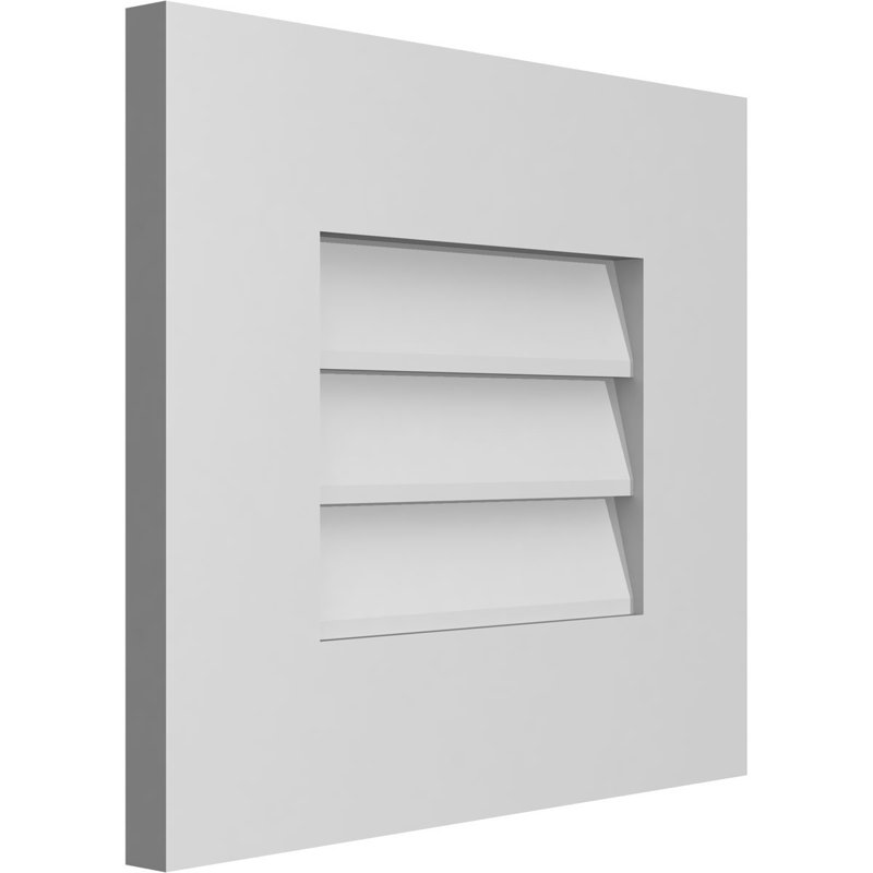 Vent à pignon rectangulaire en uréthane non-fonctionnel, H 14 po x l 16 po x P 1 po