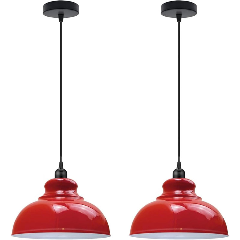 Ensemble de 2 luminaires suspendus Modern Modern, Rouge