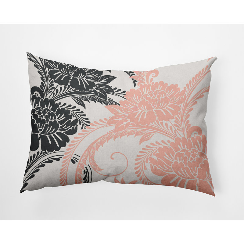 Housse et insert de coussin rectangulaire en polyester pour l'intérieur et l'extérieur, Rosé