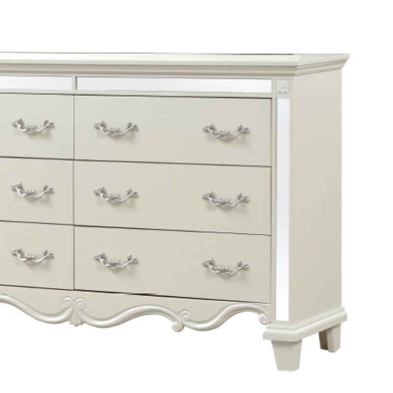 Commode 6 tiroirs Dienna, Blanc