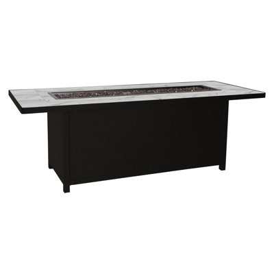 Elba Rectangle Aluminum Propane and Natural Gas Fire Pit Table