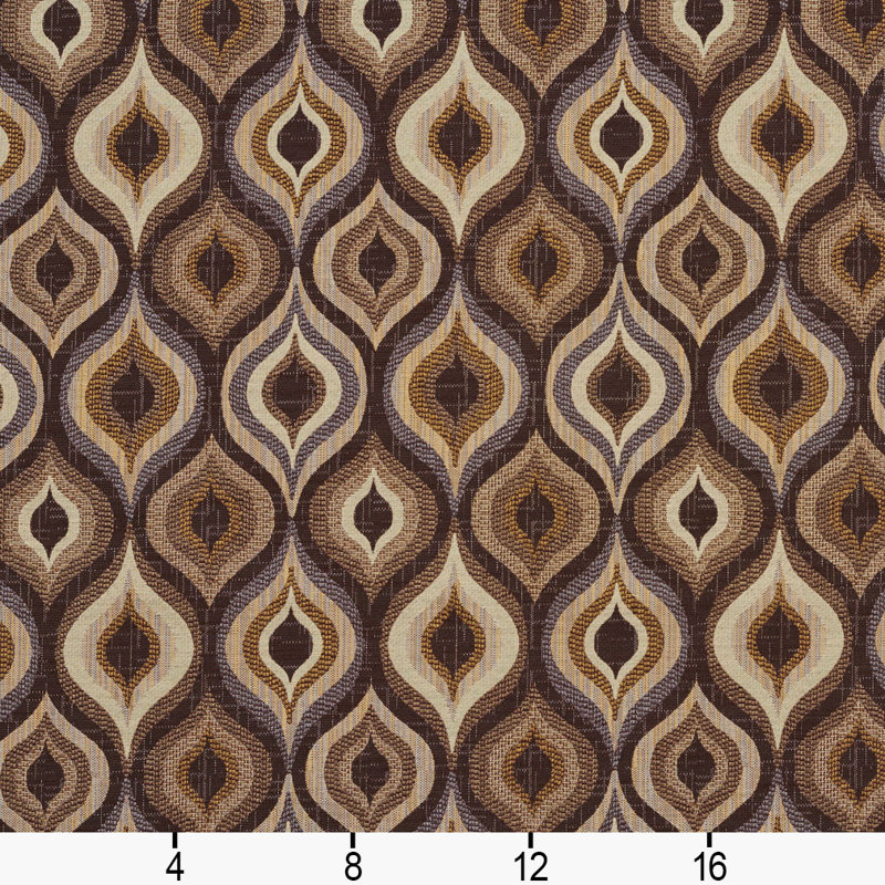 Tissu à texture géométrique, Brun foncé / Beige