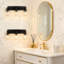 Éclairage pour meuble-lavabo de salle de bain 3 lumières avec abat-jour en verre transparent, applique murale de style campagnard industriel pour miroir de salle de bain, chambre à coucher et couloir, finition noire mate 23 po