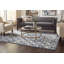 Tapis bleu à motif géométrique Majeski-29913386