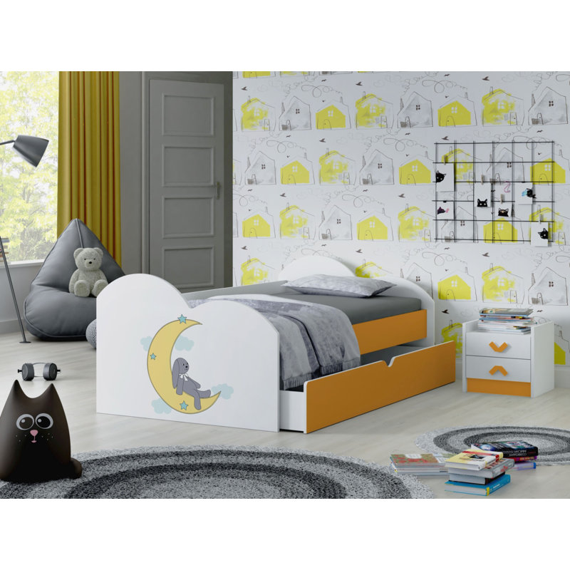 Mcgee European Toddler (80 X 160cm) Cabin Bed Themed Beds with Storage Included, Orange
