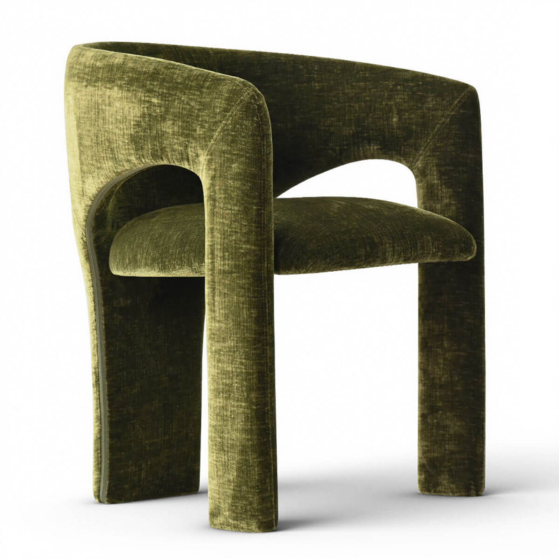 Tabouret de coiffeuse moderne avec accoudoirs, Vert