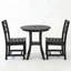 Ensemble bistro 3 pièces en PEHD pour l'extérieur avec table ronde et 2 chaises, parfait pour les espaces compacts et l'utilisation quotidienne-524166099