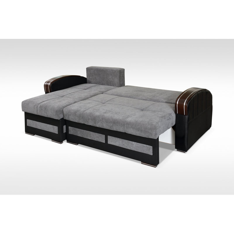 Vitela Upholstered L-Shaped Sectional Reversible, Grey