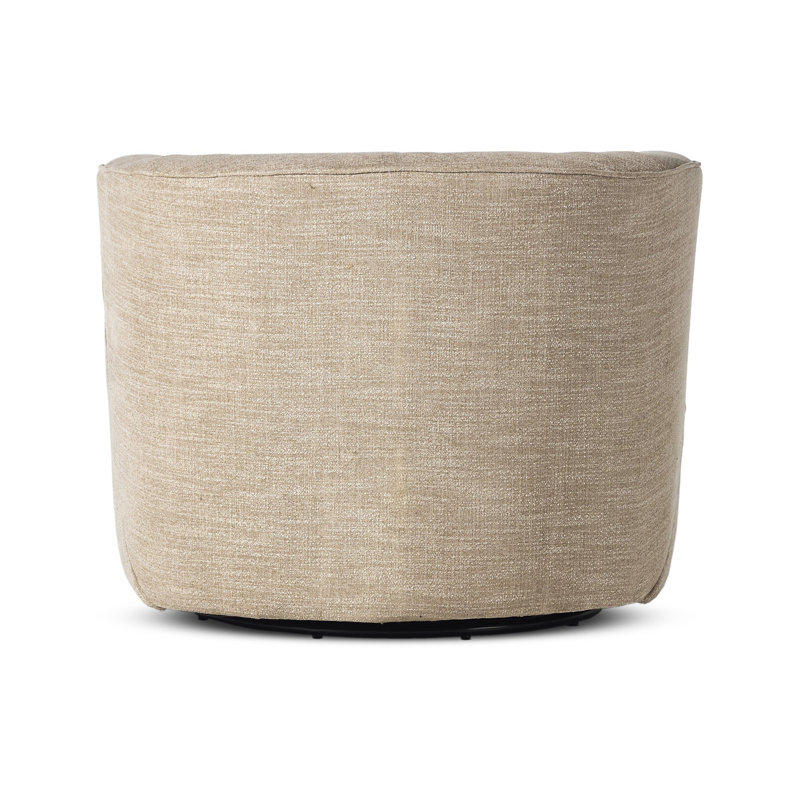 Mila Swivel Barrel Chair, Laken Stone Performance Textured Weave