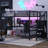 Queen Loft Bed with L Desk, Wardrobe, USB, LED & Storage Stairs, Metal Loft Bed for Teens & Adults, Black