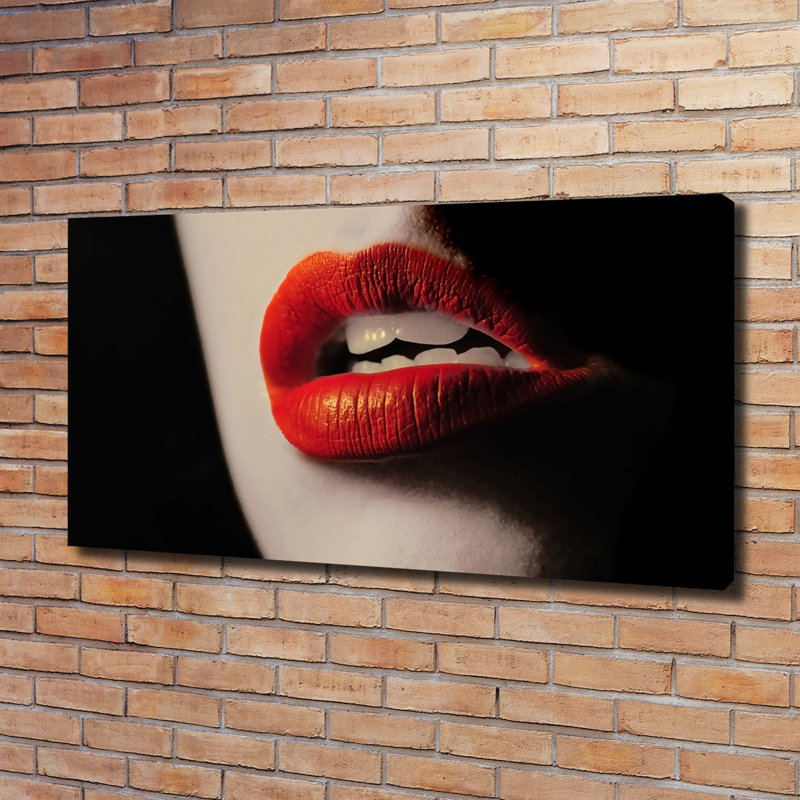 Red Lips - Wrapped Canvas Print
