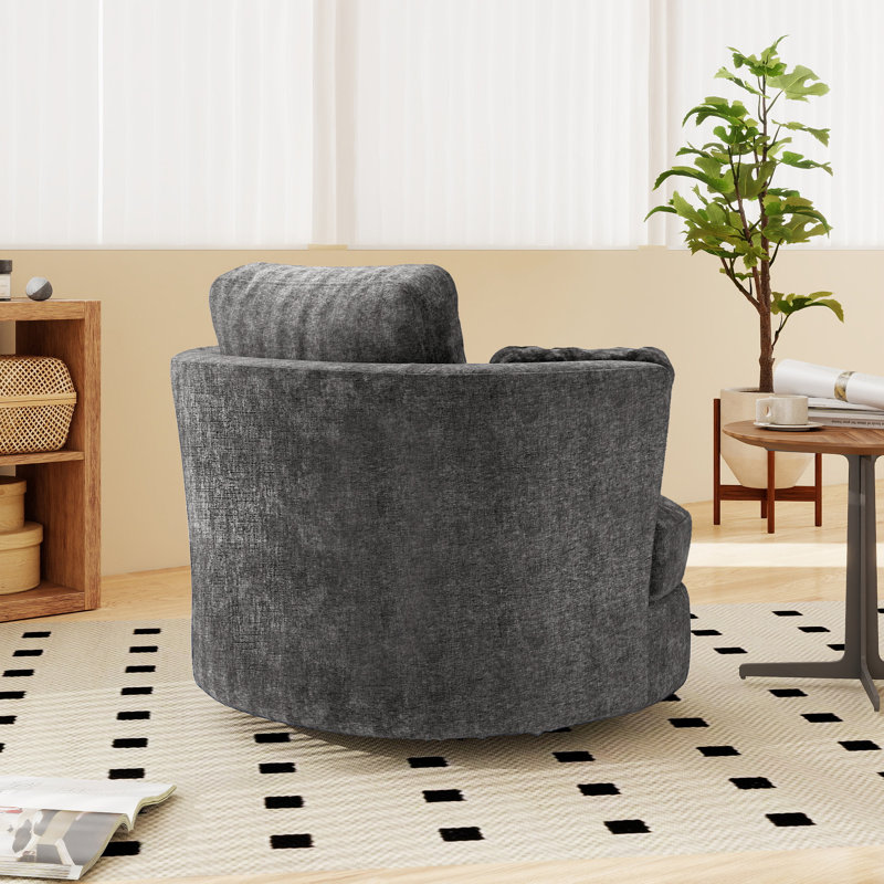 Fauteuil demi-tonneau pivotant de 40,55 po, Gris