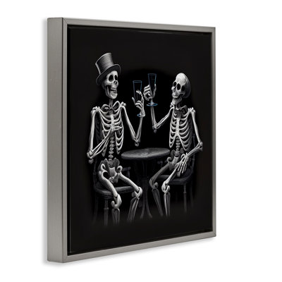 Spooky Skeletons Cheers Floating Frame, design by Sasha