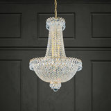 Camelot 12 Light 19.5in x 28in Pendant in Polished Gold with Clear Optic Crystals