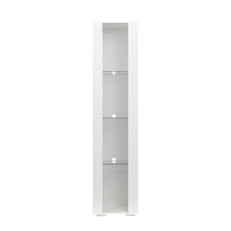 Side Mitsi With Aluminum Strip Lamp,With Large Storage Space, White