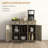 Distressed Gray Sideboard with Wood Top-259695002