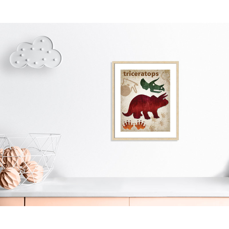 Adhésif décoratif dinosaures-04 ', H 25,5 po x l 21,5 po x P 1,1875 po, Cadre boîte beige