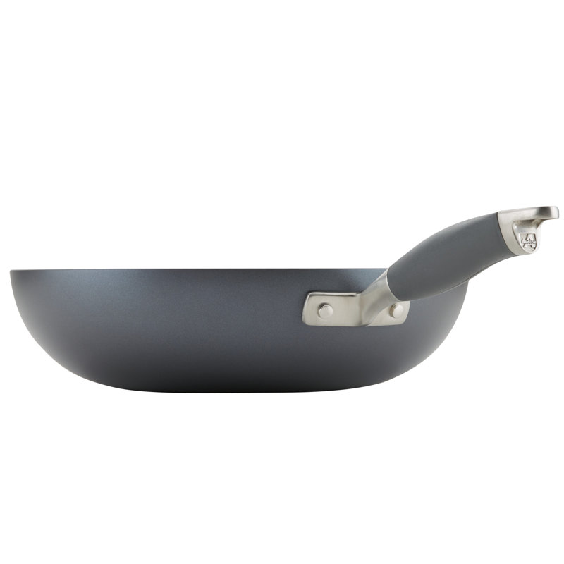 Anolon Advanced Home Hard Anodized Nonstick Stir Fry Pan / Wok, 12 Inch, Black