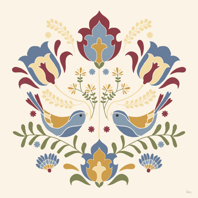 Folk Floral III - imprimé bleu