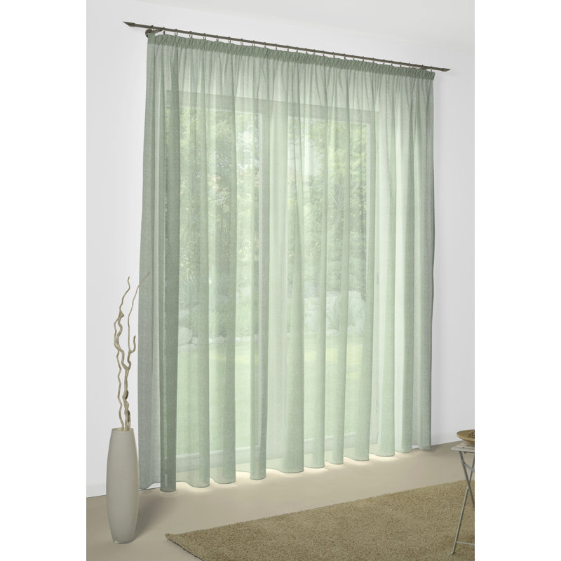 Angelinea Semi Sheer Door Curtain Single Panel, 245cm H x 135cm W, Mint