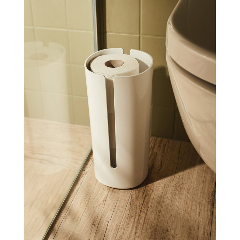 Birillo Toilet Paper Roll Container, White