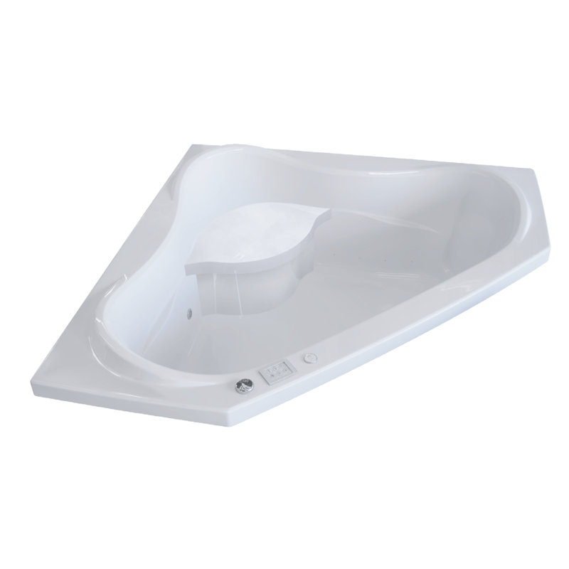 Signature 59.75 " L x 59.75 " W Corner and Mounting / Installation Required Soaking Acrylic and Resin Bathtub, White