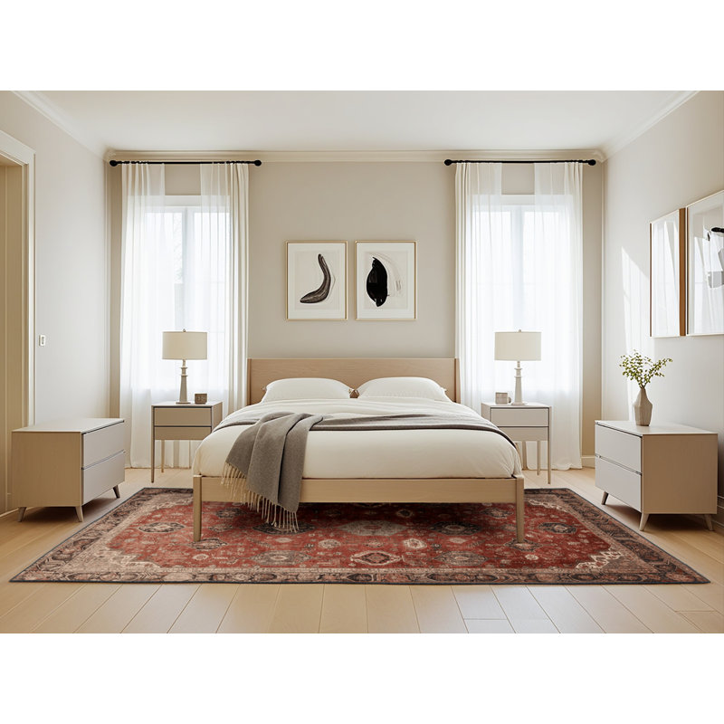 Tapis brun lavable à la machine, Rectangle 5 pi x 8 pi